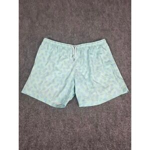 Bermies Mens XL The Classic 6 Inseam Pineapple‎ Print Swim Trunks Mint Green